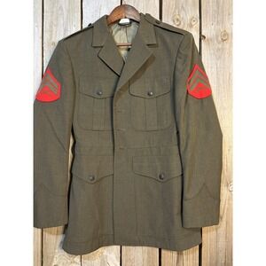 U.S. Marine Corps Service Alpha Jacket (Dress Green Coat) – Size 41R Sgt Rank